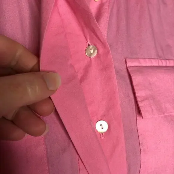 NavyBleu pink short sleeve button front shirt dress size Small - Picture 7 of 13